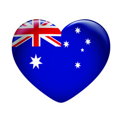 Australia flag icon isolated on white background. Australian flag. Flag icon glossy.