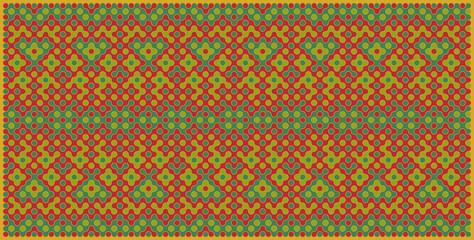 Multicolor truchet tiling connections illustration