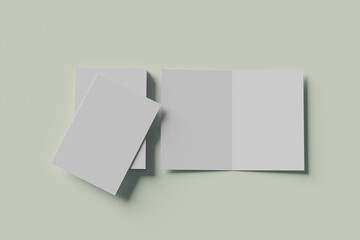 A4 Bifold Blank Mockup 