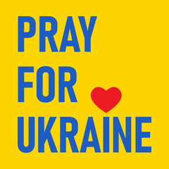 Pray for Ukraine concept banner. Vector image