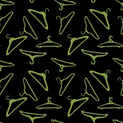 Cartoon seamless clothes hangers pattern for fabrics and wrapping paper and packaging and notebooks and shops and kids