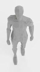 3D Render of Artificial Low-poly Character
