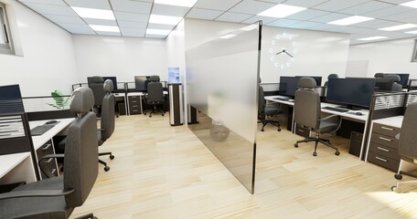 Realistic 3D Render of Office Interior
