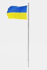 Realistic 3D Render of Ukraine Flag