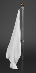Realistic 3D Render of White Flag