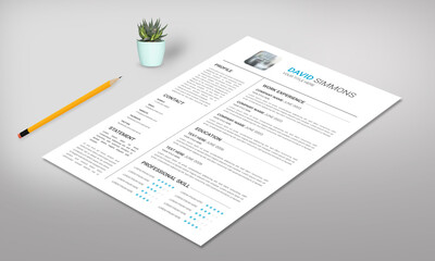 Obraz premium Modern Resume Design Layout