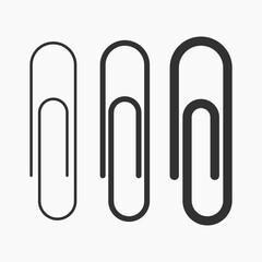 paper clip thin and thick icon vector flat illustration