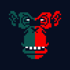 Fototapeta premium Mongkey Gorilla Head Pixel Art