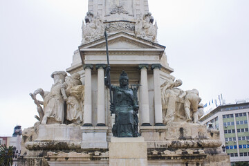Fragment of Monument to Marquis of Pombal in Lisbon