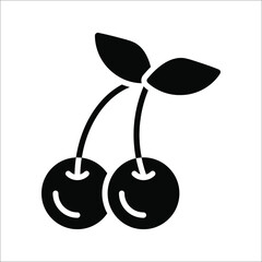 Cherry line icon, outline vector sign, linear pictogram. vector illustration on white background.