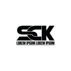 SCK letter monogram logo design vector