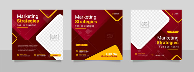 Digital marketing webinar and business conference social media post template.