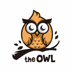 cute circle owl logo design