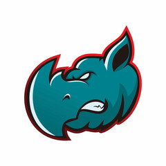 angry fat rhino logo design