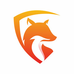 red fox shield logo design
