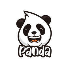 happy laughing panda logo design © adi