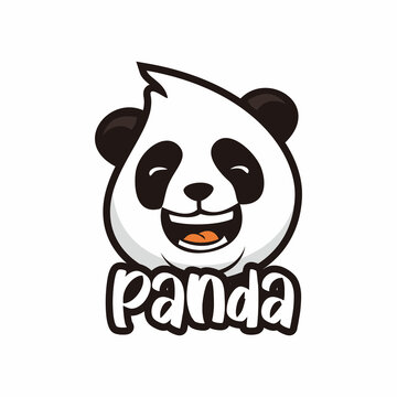 happy laughing panda logo design