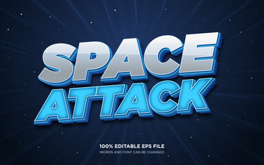 Space Attack editable text style effect