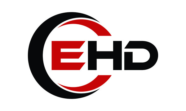 EHD three letter swoosh logo design vector template | monogram logo | abstract logo | wordmark logo | letter mark logo | business logo | brand logo | flat logo | minimalist logo | text | word | symbol
