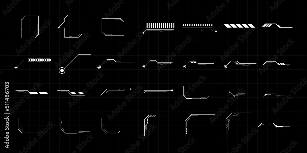 Fototapete sci-fi futuristic hud dashboard display virtual reality technology screen. futuristic user interface