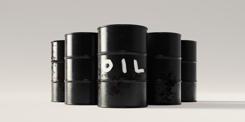 oil barrels concept image, 3d rendering