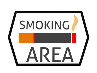smoking area sign with modern design