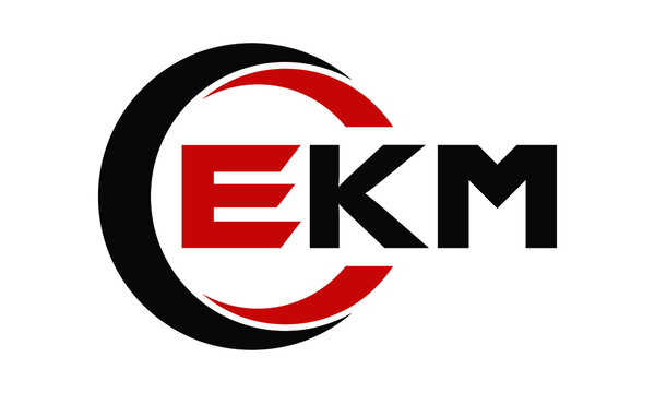 EKM three letter swoosh logo design vector template | monogram logo | abstract logo | wordmark logo | letter mark logo | business logo | brand logo | flat logo | minimalist logo | text | word | symbol