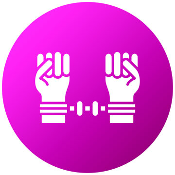 white hands in handcuffs on pink circle clip art preview