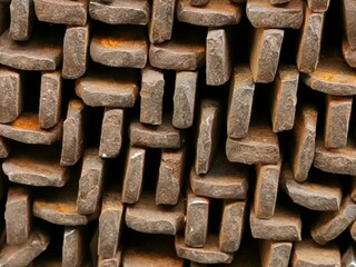 rusty rectangular steel bars in shades of brown