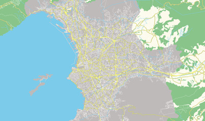 Marseille city map. Vector illustration. France