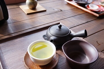 Obraz na płótnie Canvas Japanese Green Tea or Sencha - 日本茶 煎茶