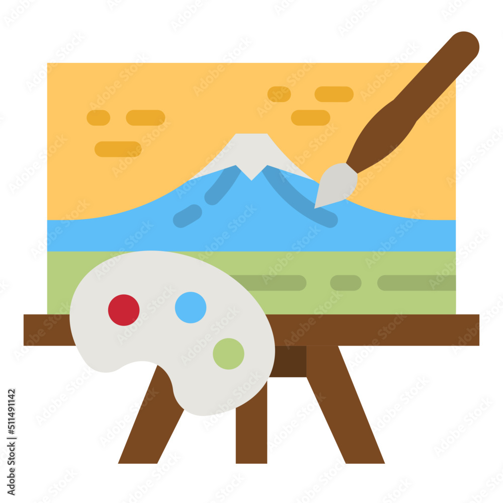 Wall mural painting flat icon