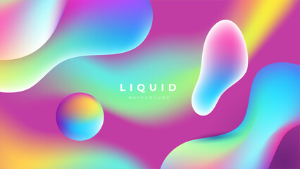 Set of colorful vivid vibrant gradient liquid fluid abstract background