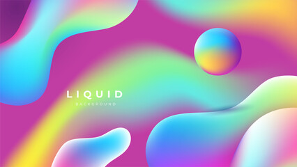 Set of colorful vivid vibrant gradient liquid fluid abstract background