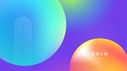 Set of colorful vivid vibrant gradient liquid fluid abstract background