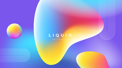 Set of colorful vivid vibrant gradient liquid fluid abstract background