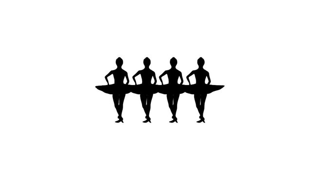 Dancing ballerinas, animation on the white background