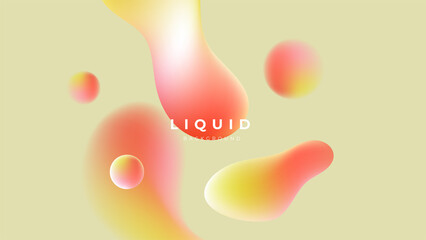 Modern colorful vivid vibrant gradient liquid fluid abstract background with blob shapes