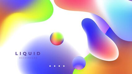 Modern colorful vivid vibrant gradient liquid fluid abstract background with blob shapes