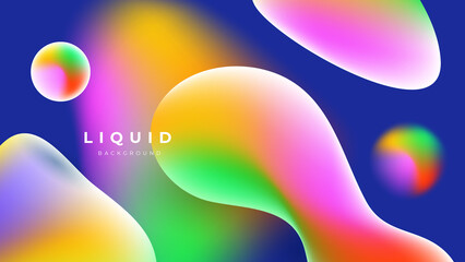 Modern colorful vivid vibrant gradient liquid fluid abstract background with blob shapes