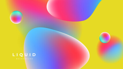 Modern colorful vivid vibrant gradient liquid fluid abstract background with blob shapes