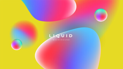 Modern colorful vivid vibrant gradient liquid fluid abstract background with blob shapes