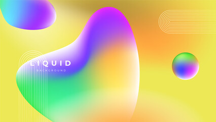 Modern colorful vivid vibrant gradient liquid fluid abstract background with blob shapes