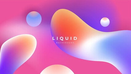Modern colorful vivid vibrant gradient liquid fluid abstract background with blob shapes