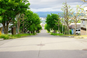 Yayoi Zaka Slope in Hakodate, Hokkaido, Japan - 日本 北海道 函館 弥生坂	