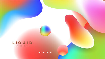 Modern colorful vivid vibrant gradient liquid fluid abstract background with blob shapes