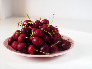 Plate with cherries