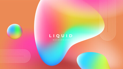 Modern colorful vivid vibrant gradient liquid fluid abstract background with blob shapes