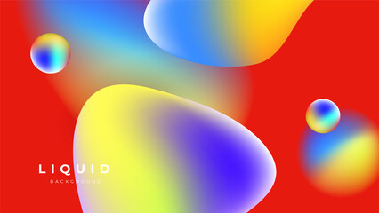 Modern colorful vivid vibrant gradient liquid fluid abstract background with blob shapes