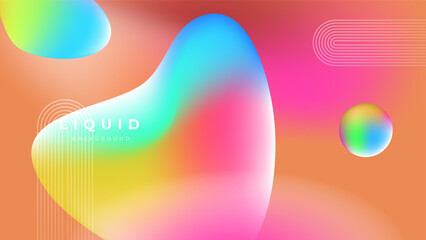 Modern colorful vivid vibrant gradient liquid fluid abstract background with blob shapes